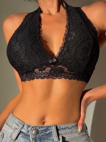 Neck-hanging sexy bra, lace lingerie, sexy underwear (size: L)